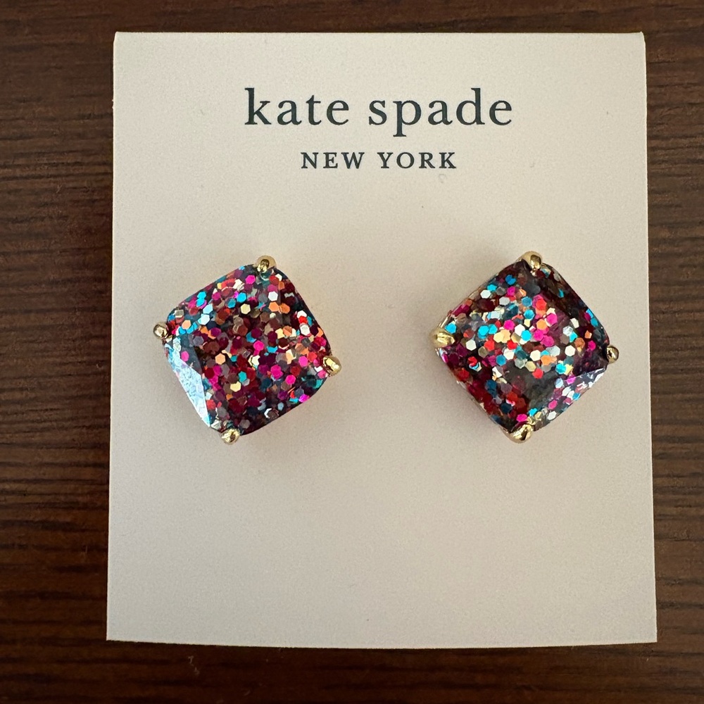 Kate Spade Glitter Stud Earrings NWT ✨